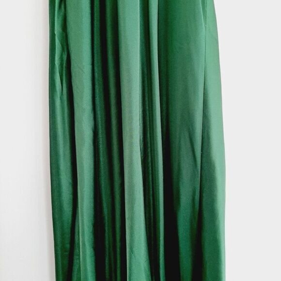 MARINA | Satin Empire Waist Front Drape Maxi Dress Green Sz 6 - Picture 12 of 16